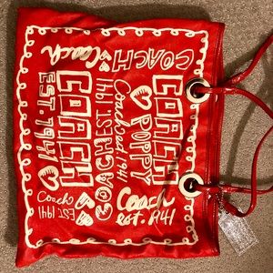 Coach Red Printed Poppy Tote